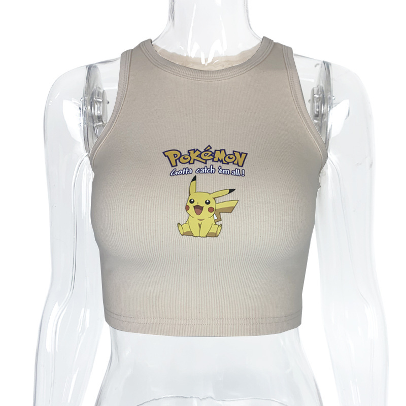 Picture of European and American Ins Sports Short Navel-Baring Sleeveless Top for Women 2025 Summer Cross-Border New Tight-Fitting I-Shaped Vest