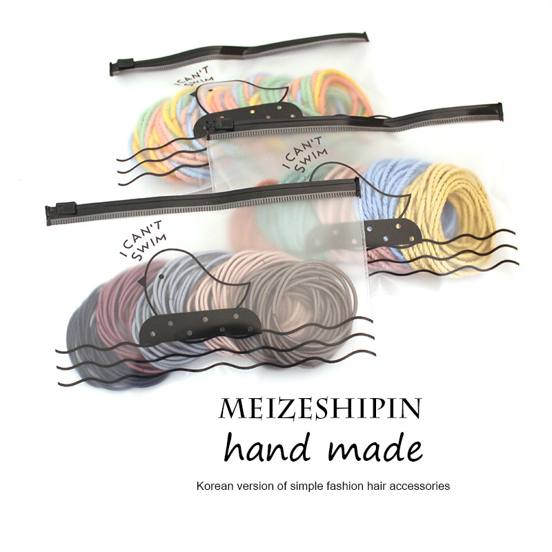 Picture of 100 Pieces/Bag Headband Simple Small Circle Thin Hair Rope Girl's Hair High Elastic Rubber Band Basic Hair Tie Headwear