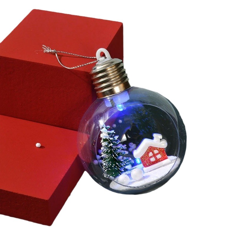 Christmas Lights Christmas Ball Decoration Christmas Pendant Christmas Window Transparent Light Bulb Ball Christmas Supplies