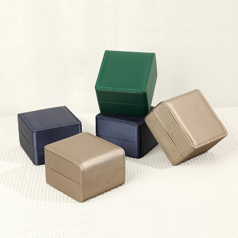 Picture of Factory spot PU leather gold brushed watch display storage box flip bracelet watch box