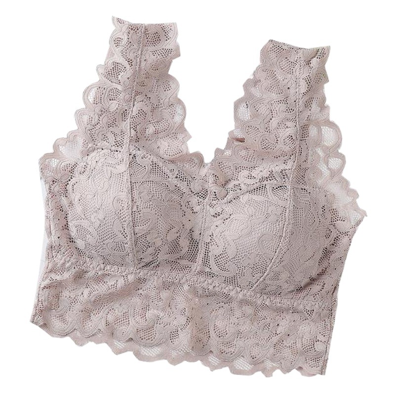 Picture of New Wide Shoulder Strap Lace Beautiful Back Wrapping Chest Tube Top with Chest Pad Base Anti-running Light Sling Vest Sleeping Underwear for Women