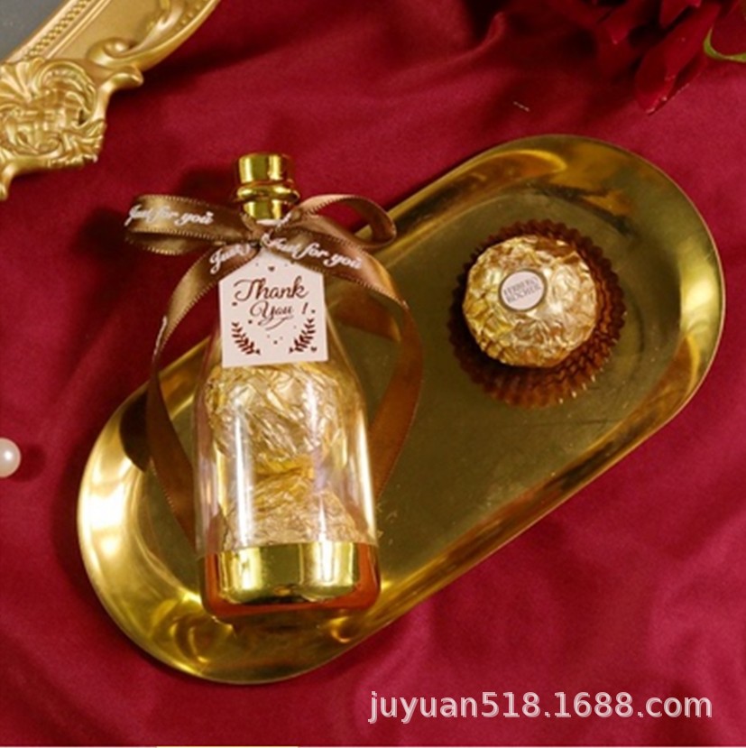Picture of Creative transparent wine bottle champagne bottle candy box companion gift box new wedding candy box New
