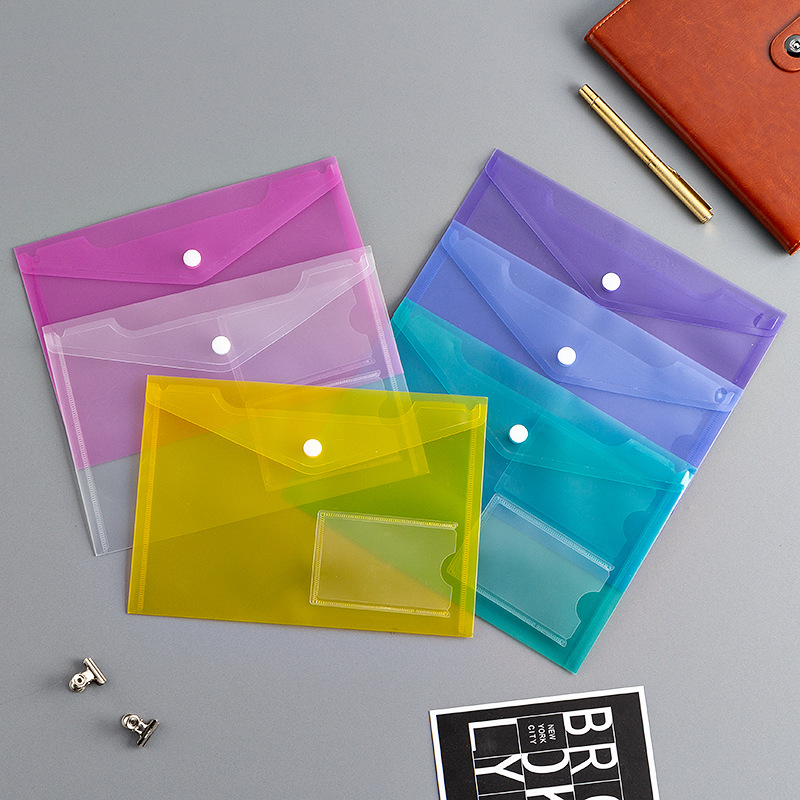 Picture of Source factory wholesale A4 plastic PP file bag transparent A5 snap bag advertising folder security deposit bag custom