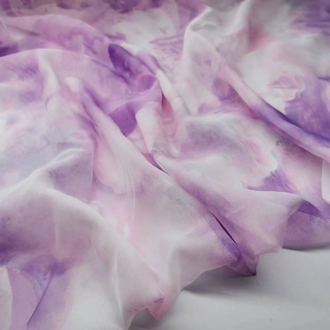 Chiffon Fabric with Silk Blend Abstract Print Shirt Skirt Silk Scarf Fabric