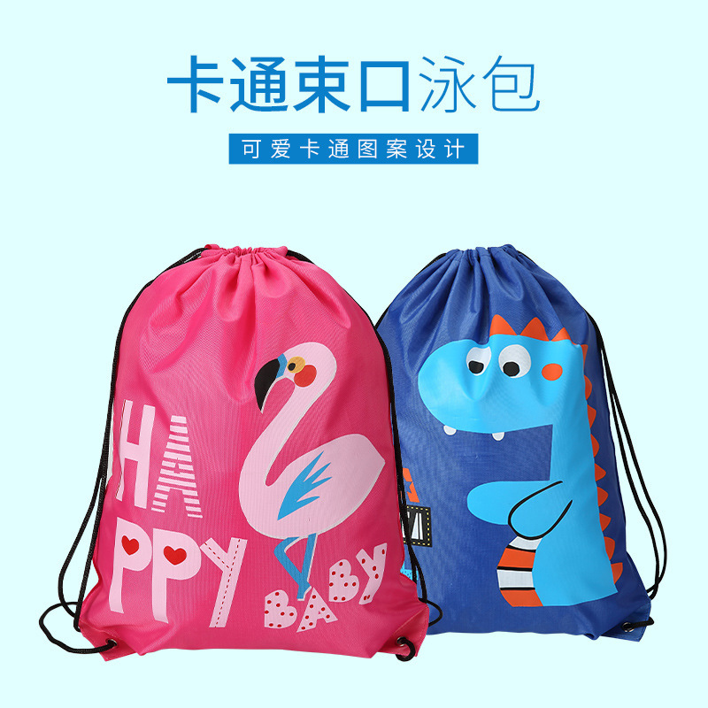 Drawstring Flap Pocket Pants Cartoon Sports Fitness Backpack Canvas Backpack Bag Football Luggage Storage Drawstring Canvas Bag