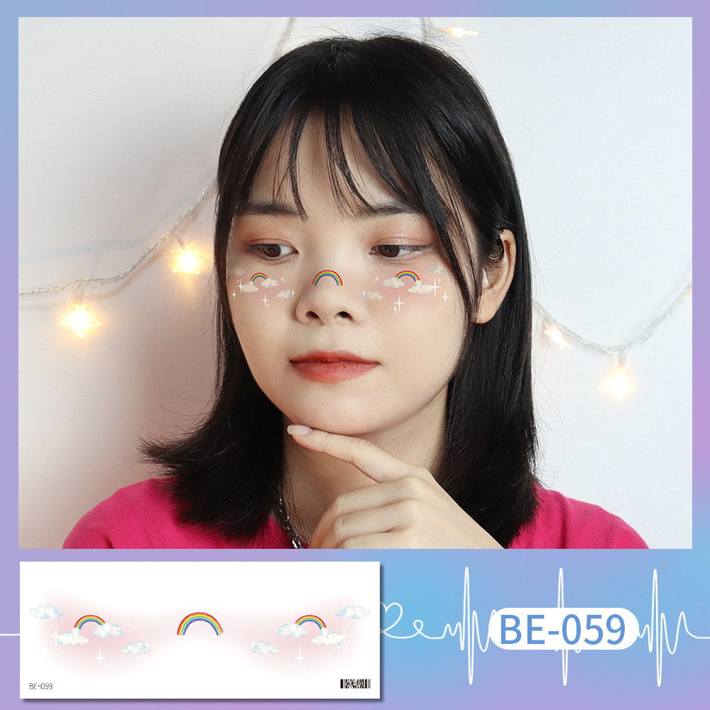 Picture of Ricklon New Cute Sweetheart Girl Makeup Tattoo Face Sticker Christmas Photo Lasting Strawberry Blush Sticker