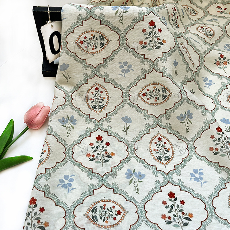 Cui frame flowers, new Chinese style digital printed fabric, cheongsam dress, top, Hanfu fabric, brocade cotton fabric