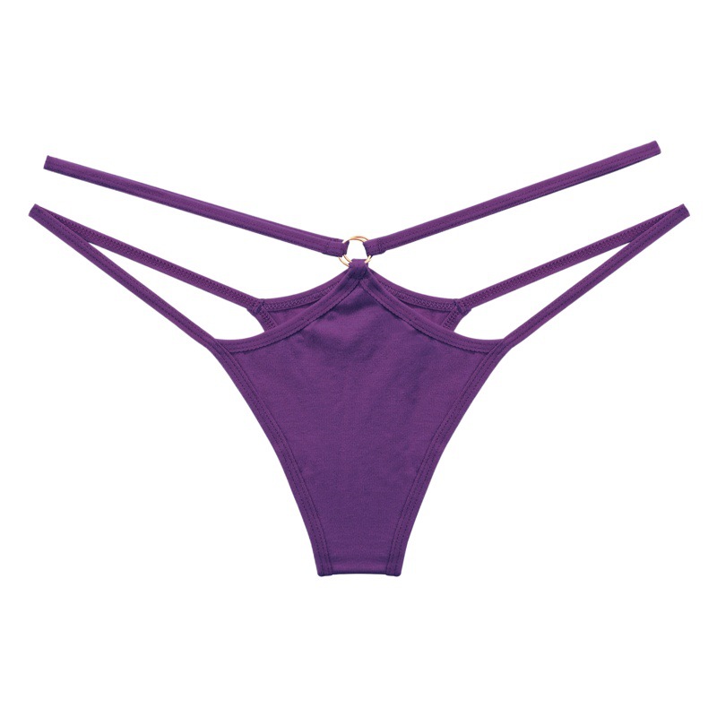 Foreign trade hot plus size sexy temptation thong women's low waist cotton underwear ladies thin cross pants 6819
