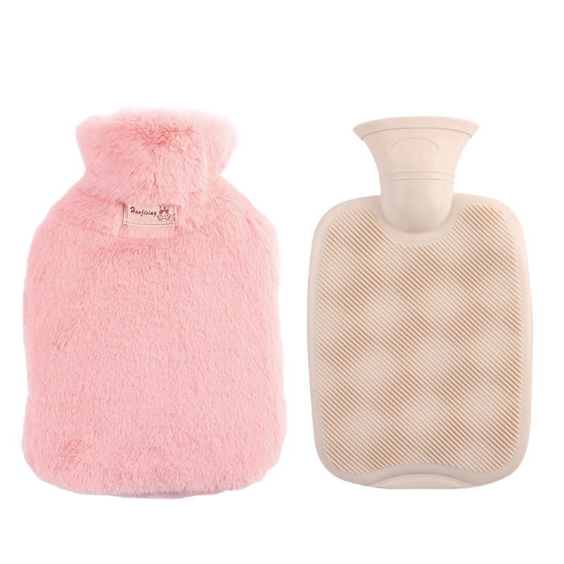 Picture of Cross-Border Spot Logo Thickeneded Plush Cloth Cover Hand Warmer Bag Hot Water Bag Filled with Water Hot Water Bag Hand Warmer Pvc