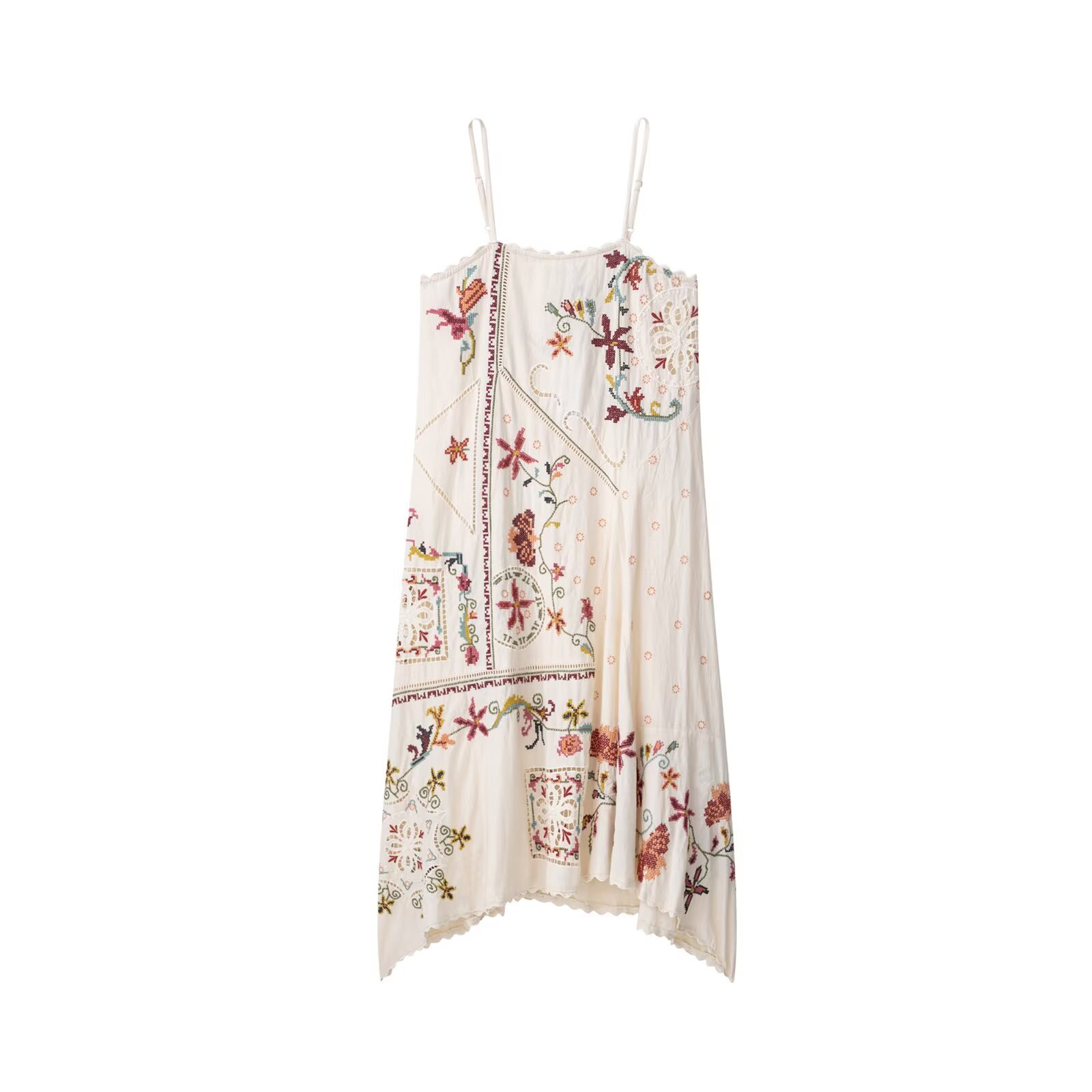 Za Cross-Border Women's Clothing Wholesale European and American Style 2025 New Embroidered Loose Casual Suspender Dress 5107079
