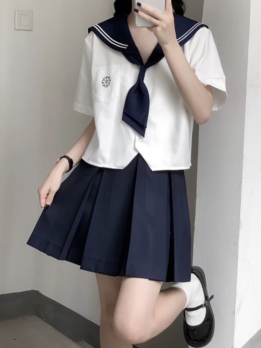 Picture of [Yan Muxi] Original Jk Uniform Short-Sleeved Sailor Suit Student Wear Japanese Style Cute Short Shirt Summer Wear