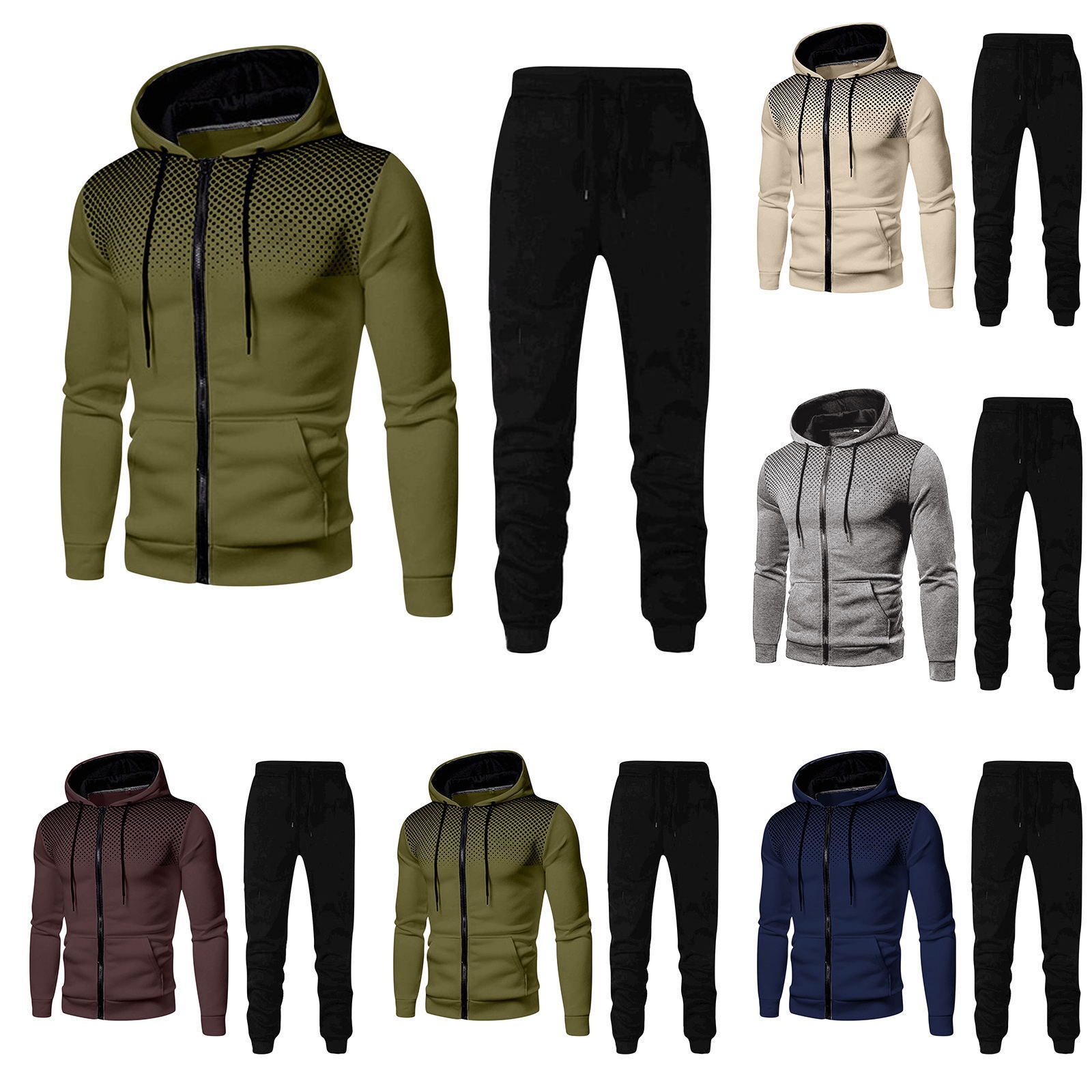 2022 new sweater trousers cross-border foreign trade Amazon sports fitness men's autumn and winter men's suit