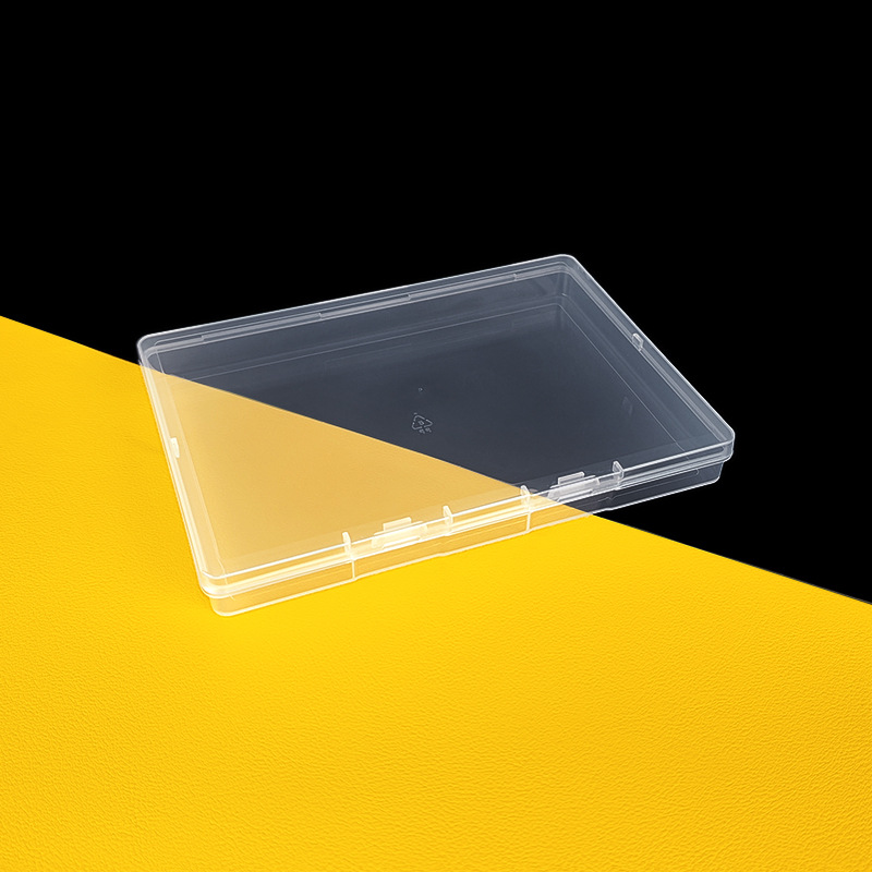 Picture of 1.7 high transparent plastic full empty box with lid sticker card organizing box electronic product model accessories storage box