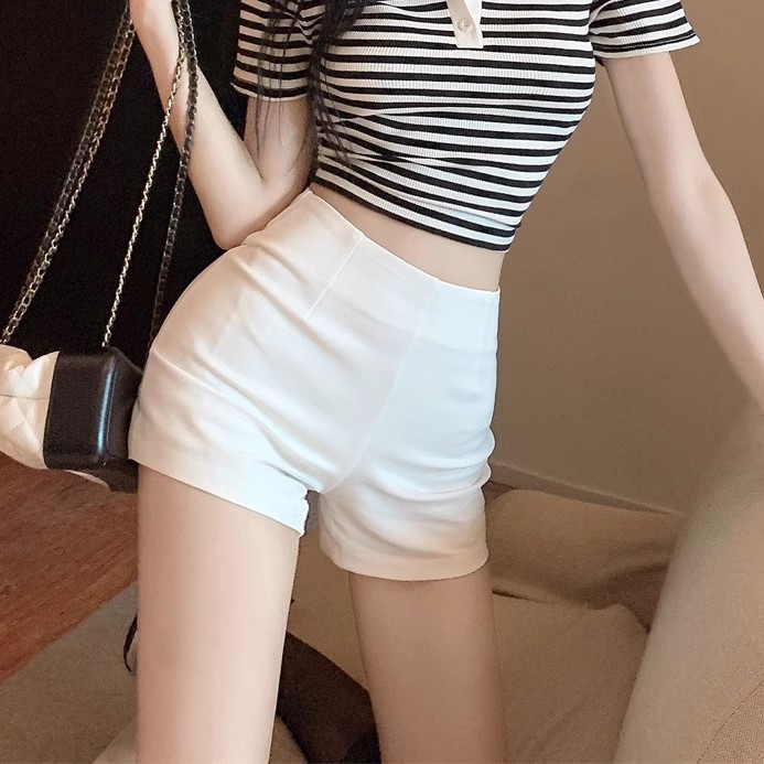 Tight High Waist Suit White Super Shorts Women's Summer Anti-Light Safety Leggings for Small and Outer Wearing Hot Pants