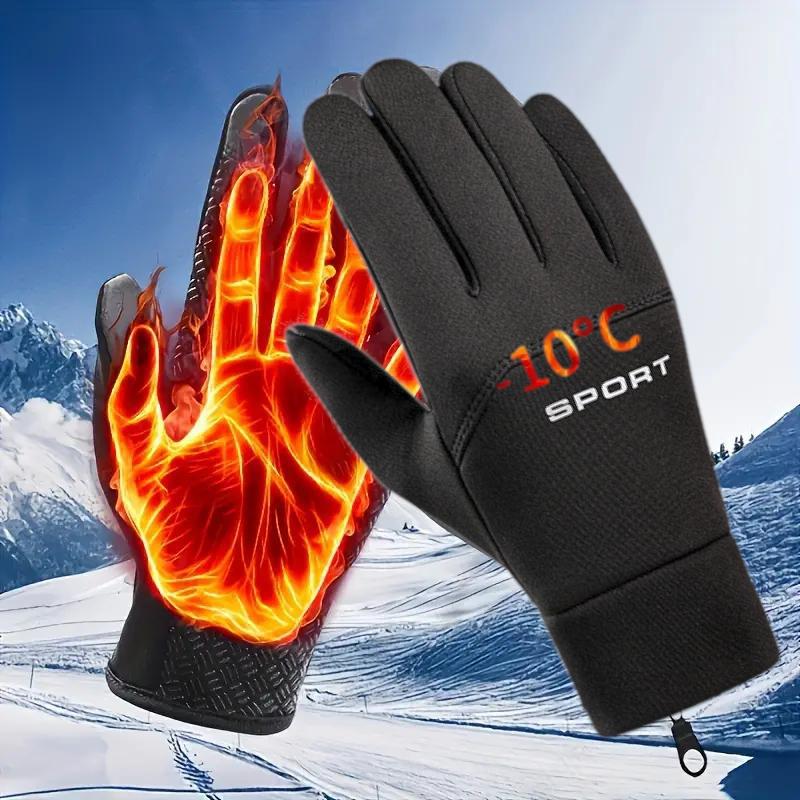 Warm Gloves Winter Wholesale Full-Finger Waterproof Fleece-Lined Outdoor Fitness Cycling Touch Screen Mountaineering Cold Protection