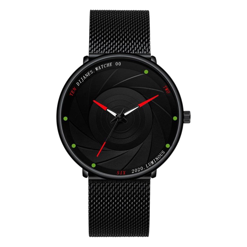 DIJANES Cross-border Explosions Fashion Luminous Men's Mesh Belt Watch Men's Business Belt Quartz Watch Student Watch