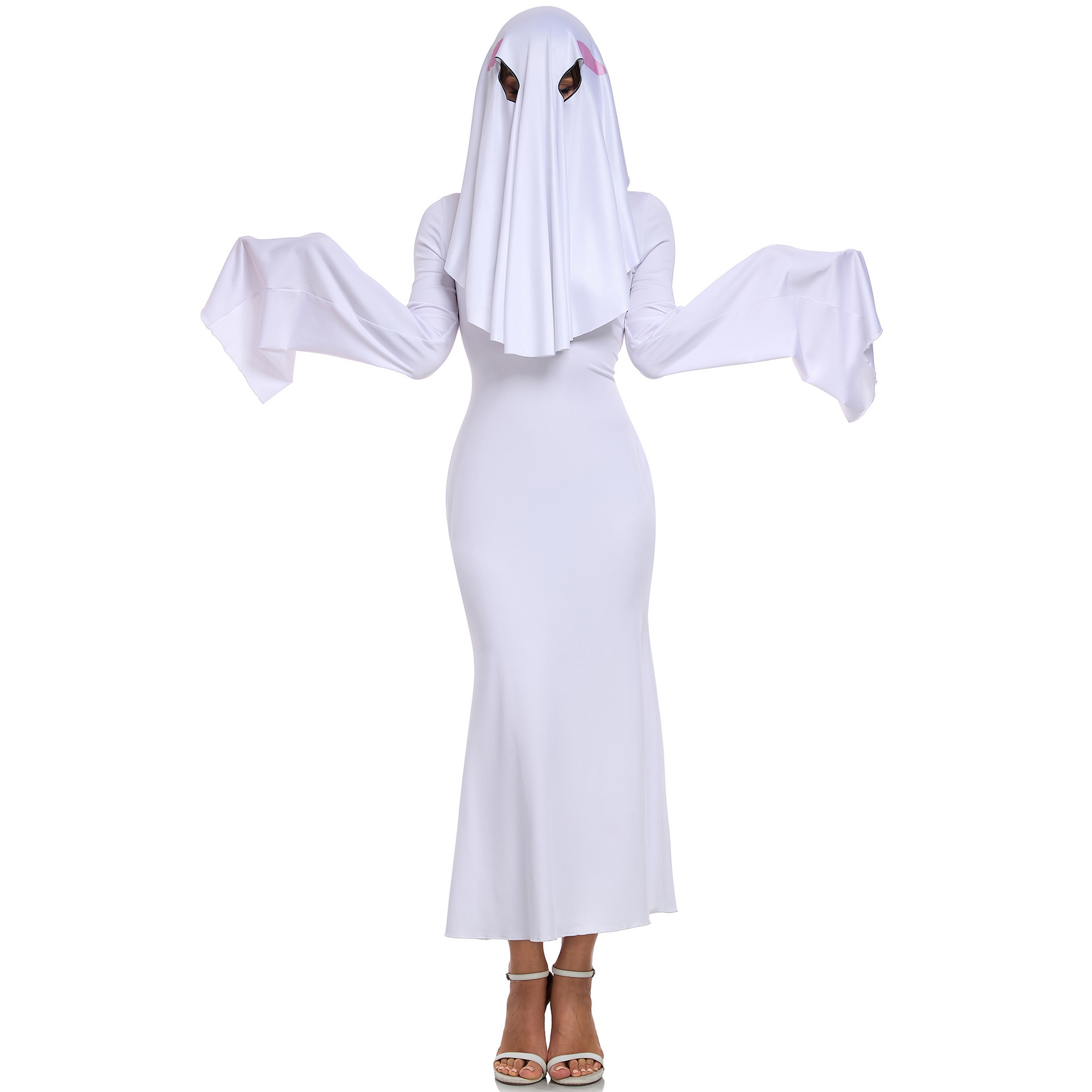 S-Xl White Ghost Girl Cosplay Suit Mrs. Apricot Cute Ghost Dress Female Cos Suit Halloween Costume