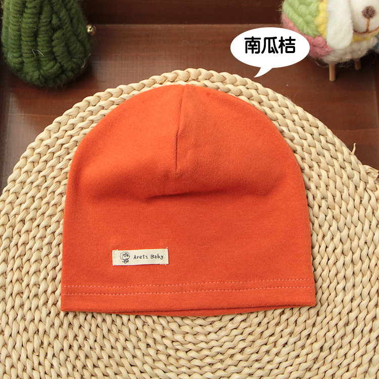 Picture of Single-layer thin spring and autumn children's cotton knitted hat baby hat newborn infant solid color cap