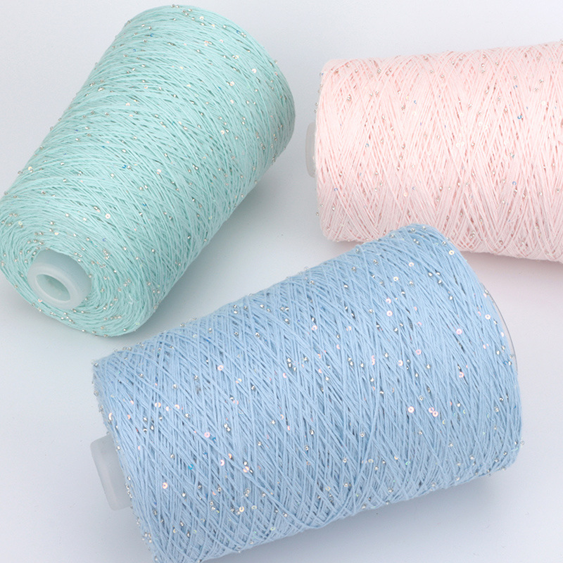 Cross-border hot-selling spring and summer thread lace thread cotton crochet stick thread hand-woven rice beads sequin thread 500g