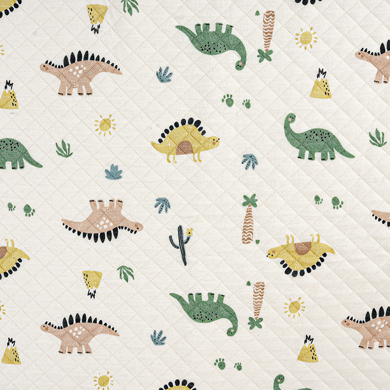 Picture of Original White Diamond Lattice Jacquard Air Layer Printed Baby Quilted Fabric Baby's Sleeping Bag Quilted Fabric