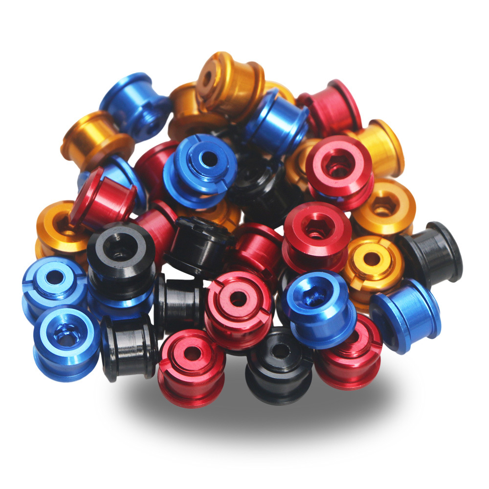 Mountain bike crank screw folding car aluminum alloy color single nail bicycle single speed tooth disc nail