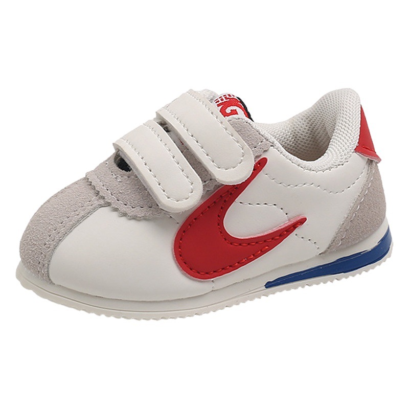 Korean style Velcro toddler shoes Children's sneaker spring and autumn girls' white shoes boys' argan shoes baby shoes