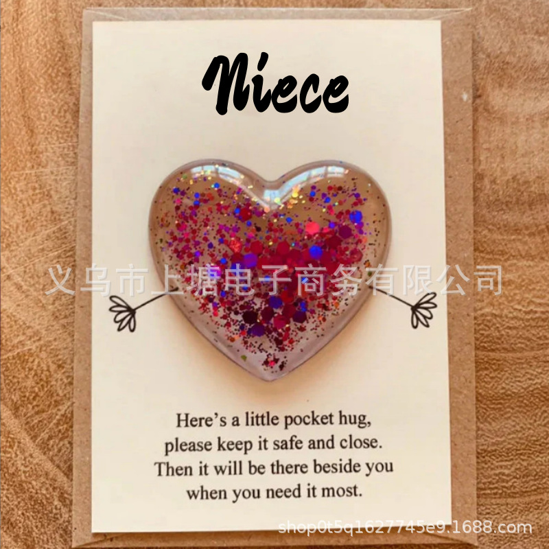Picture of Cross-Border Independent Station Pocket Hug Gift Card Flap Pocket Pants Hug Heart Heart-Shaped Token Valentine's Day Gift