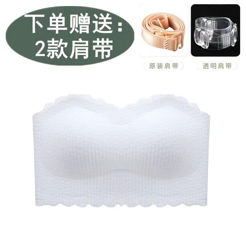 Picture of Strapless Underwear Women's Lace Non-slip Summer Thin Small Chest Push-up Invisible Strapless Anti-slip Envelope Bra