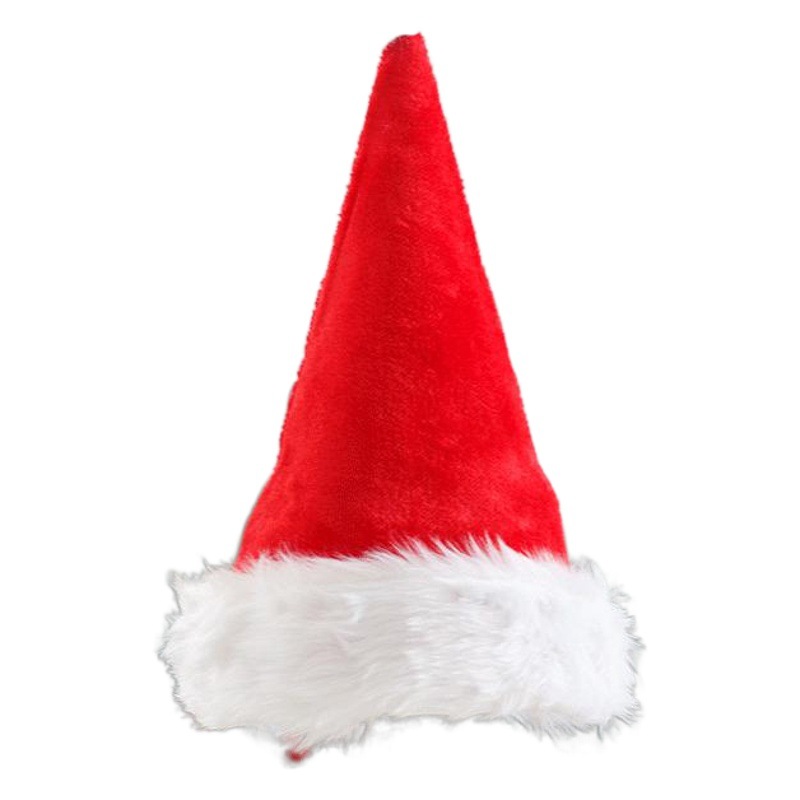 High-end Christmas hat Christmas plush Christmas hat extra large thickened big ball Christmas hat Santa Claus hat