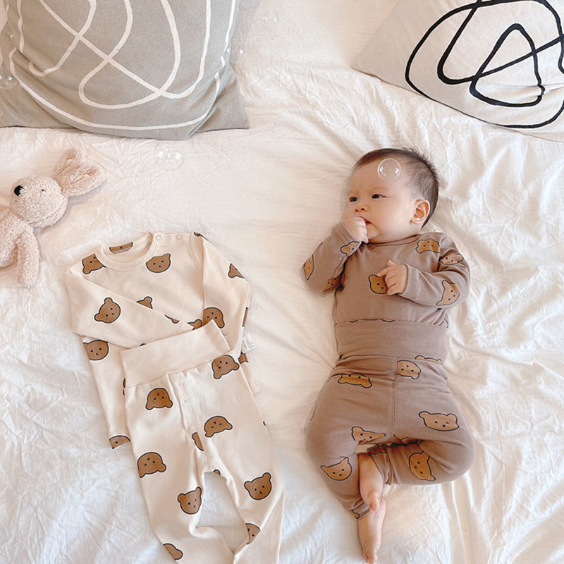 Baby underwear 0~4 years old baby pajamas high waist belly protection spring and autumn boys' and girls' autumn clothes long pants suit base