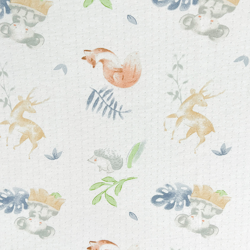 Picture of Bamboo Cotton Jacquard Printed Fabric Baby Summer Anti-Mosquito Jumpsuit Bamboo Fiber Fabric 70 Bamboo 30 Cotton Jersey
