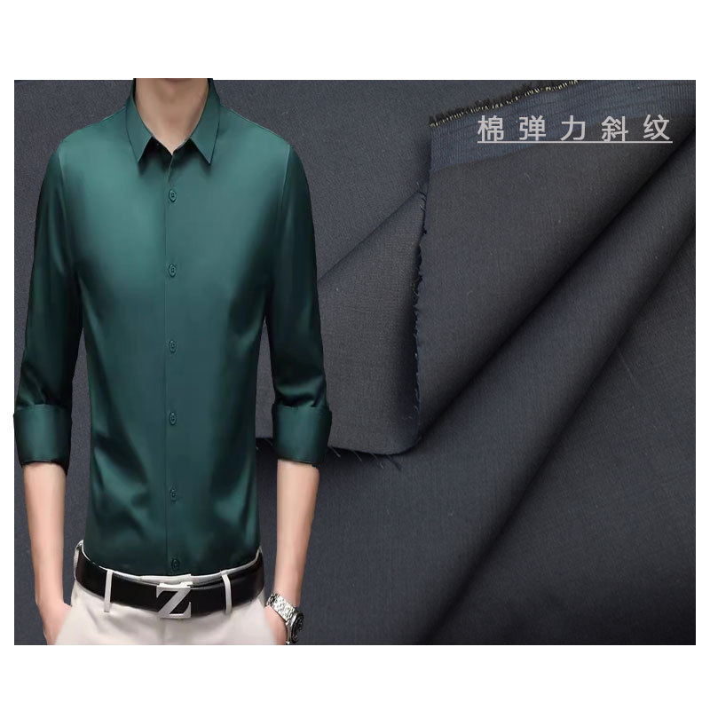 60 cotton stretch twill 97%cotton 3%spandex spring and summer men's pants shirt fabric