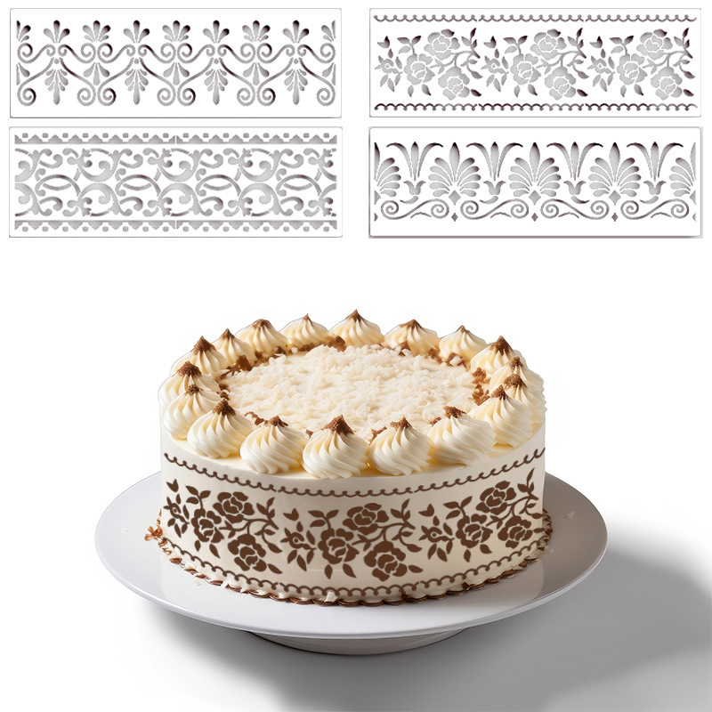 Picture of Cross-border Retro Pattern Painting Hollow-out Template Cake Edge Embossing Die DIY Lace Decoration Spray Paint Rubbing Die