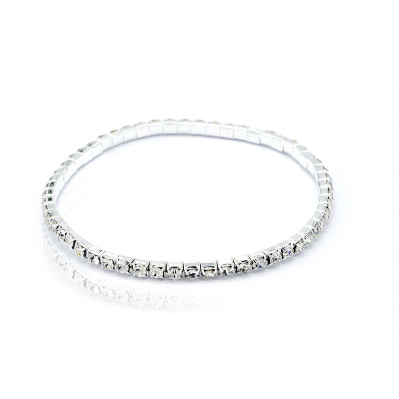 Picture of European and American simple full diamond bracelet super shiny elastic elastic 1 to 5 rows anklet bracelet birthday wedding party accessories
