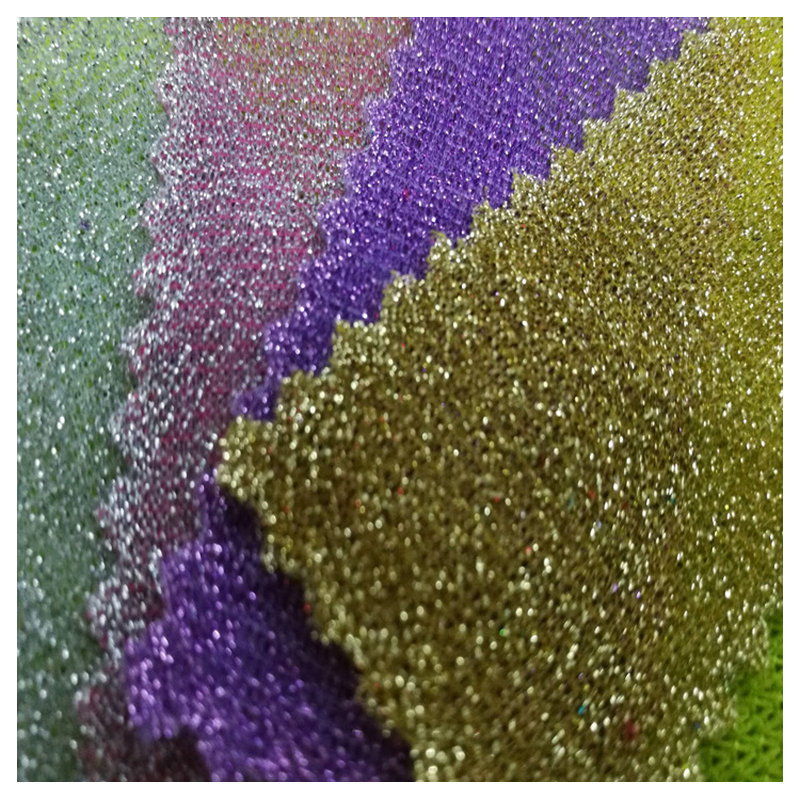 Picture of Polyester Gold and Silver Thick Thread Cloth Christmas Toy Decoration Fabric Glitter Knitted Fabric Pat Party Tablecloth