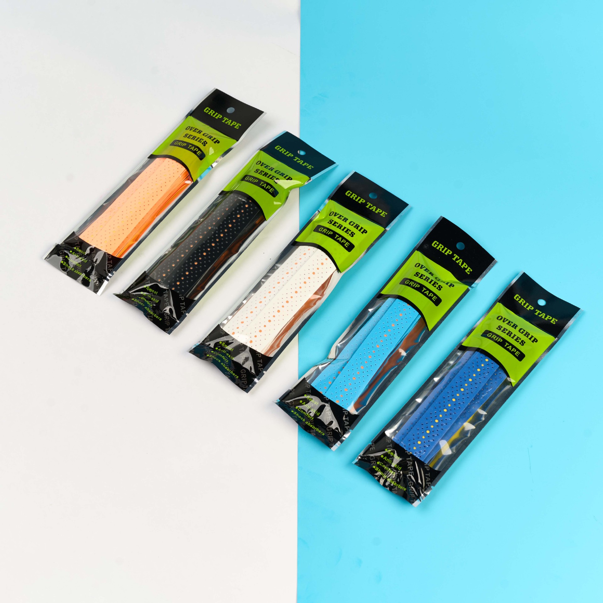 Pu105 Two-Color Perforated Dragon Bone Overgrip for Badminton and Tennis Rackets, Sweat-Absorbent, Non-Slip, Breathable, and Wear-Resistant Grip