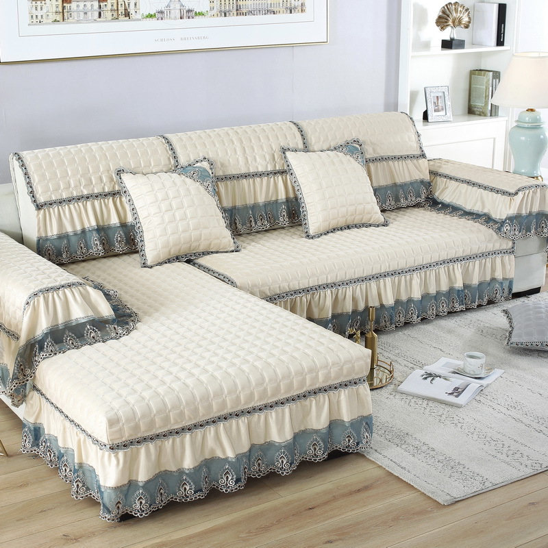 Picture of Solid color sofa cushion fabric Four Seasons European non-slip cushion leather sofa cover all-inclusive cover towel factory wholesale