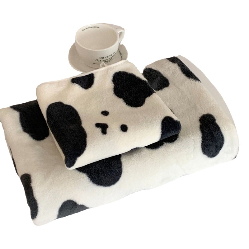 Cow Bear Coral Fleece Towel Bath Towel Soft High Density Thickened Bath Towel Quick-drying Water-absorbent Towel Home Daily Wholesale