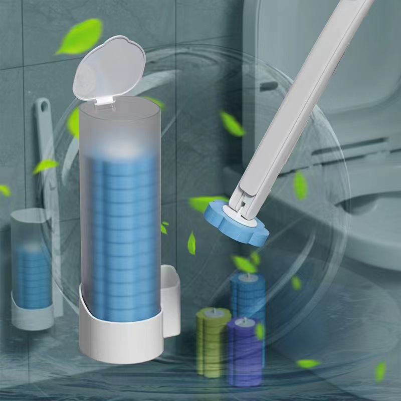 Picture of Disposable Toilet Brush Set No Dead Angle Aseptic Cleaning Brush Head Household Long Handle Toilet Brush Wholesale