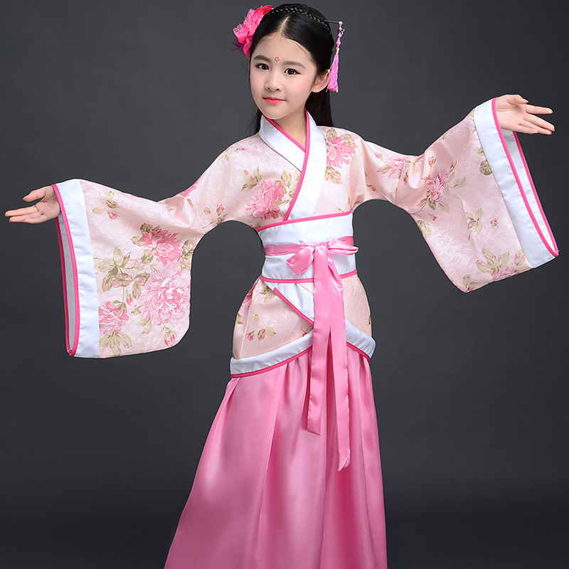 Picture of Children's Ancient Costume Female Hanfu Tang Costume Qin Dynasty Spring and Autumn Warring States Three Kingdoms Imperial Concubine Costume Han Dynasty Gege Ancient Performance Costume