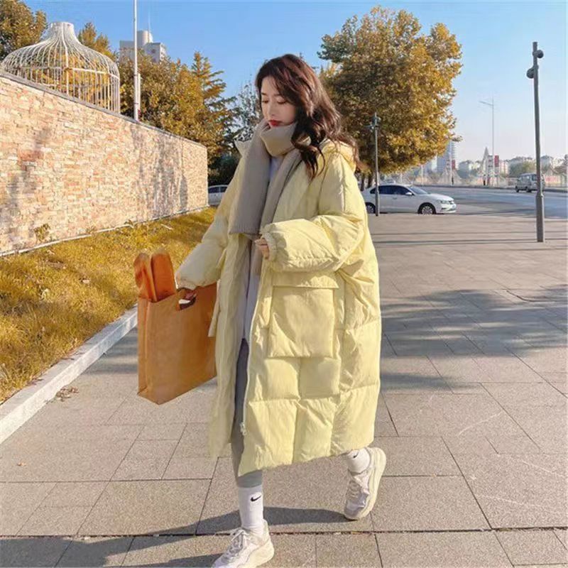 Down Cotton Outwear Women's Mid-Length 2024 Winter New Korean Style Chic Bread Outwear Loose Thickeneded Cotton Outwear