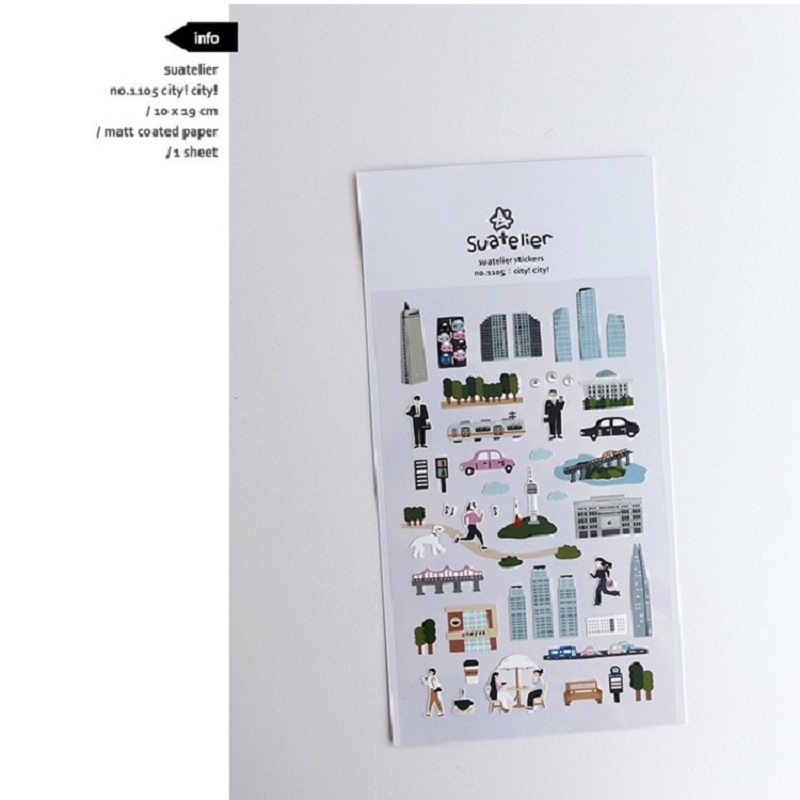 Picture of Cross-border South Korea suatelier city 1105 construction travel sports office workers decorative stickers hand account stickers