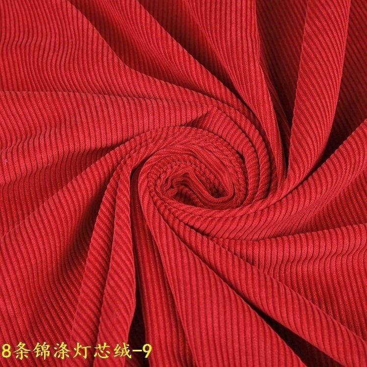 8 Pieces of Casual Culottes, Shoes, Hats, Fabric, Red Clothing Corduroy 8W Non-Stretch Autumn and Winter Red Corduroy Fabric