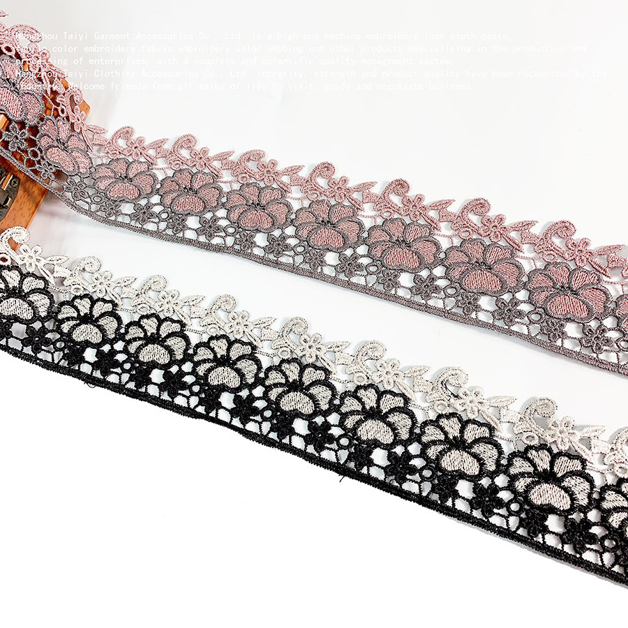 Good things to buy lace fleshy beauty sense two-color cheongsam clothing all-match embroidery thread pair of flower bar code lace