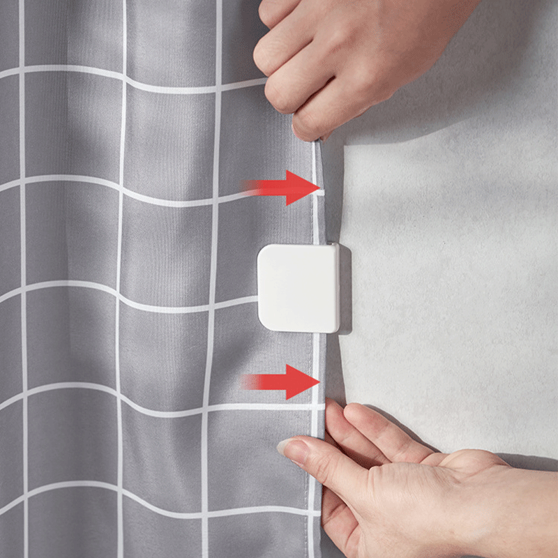 Japanese-Style Punch-Free Bathroom Shower Curtain Clip Windproof and Splash-Proof Shower Curtain Fixed Clip Shower Room Wall Buckle Curtain Clip Hook