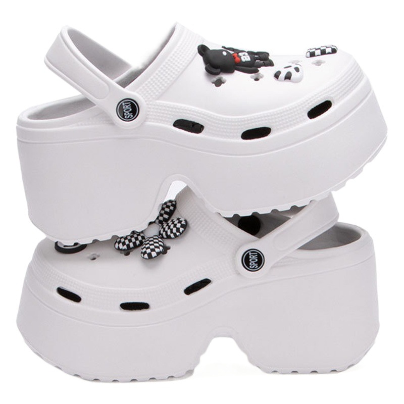 9CM Platform Shoes Women's Summer Outer Wear Non-slip Shoe Slippers Bear Casual Baotou Beach Sandals