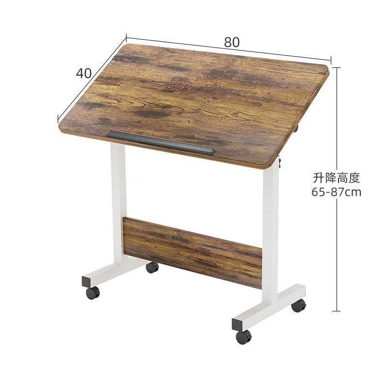 Picture of Folding Table Standing Office Small Table with Rollers Movable Lifting Simple Bedside Laptop Desk