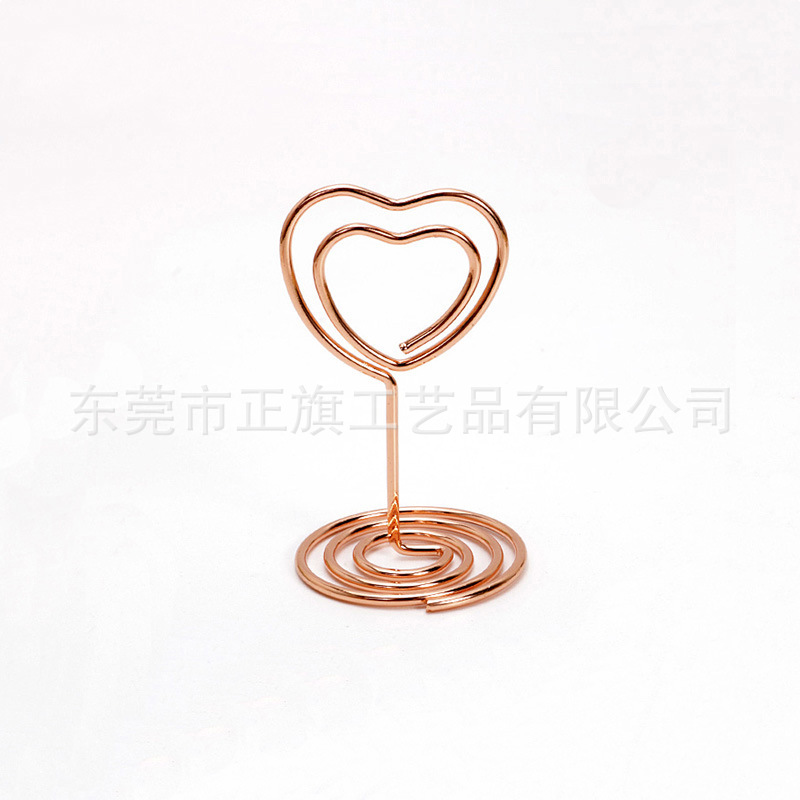 Picture of Amazon Hot Selling Creative Metal Card Holder Heart-Shaped Notes Holder Table Number Card Holders