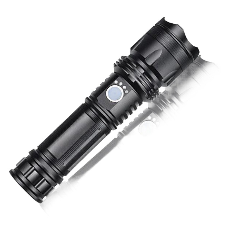 Waterproof XHP50 cross-border telescopic flashlight aluminum alloy flashlight power display USB charging P50