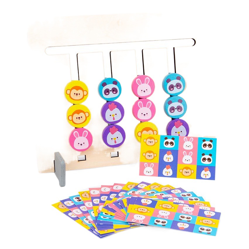 Cross-border New Children's Educational Early Education Four-color Animal Logic Game Intellectual Development Montessori Preschool Education Toys